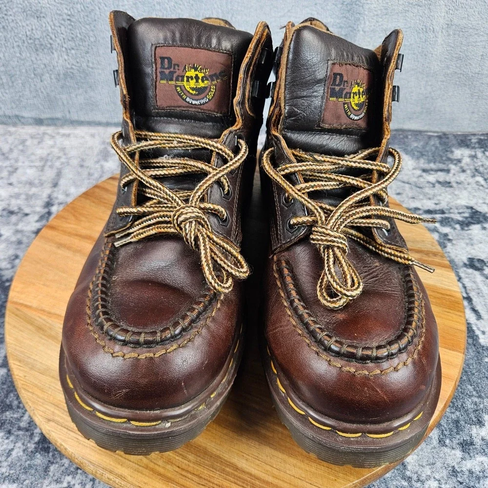 Vintage Dr. Martens 9042 Lace Up Leather Hiking Boots Men 10 Made In England 90s